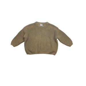 Sova Baby Ribbed Knit Sweater Brown Pullover 6-12 Months Neutral